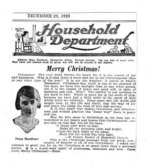 Clipping from 12/23/1925