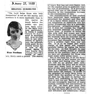 Clipping from 1/27/1930