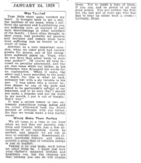 Clipping from 1/24/1928