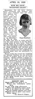 Clipping from 4/18/1928