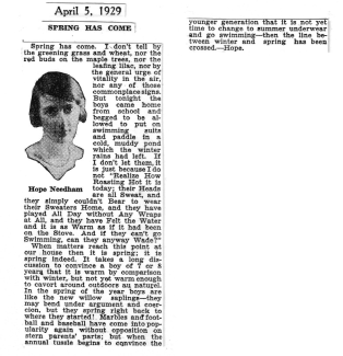 Clipping from 4/5/1929