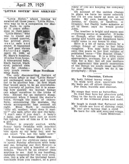 Clipping from 4/29/1929