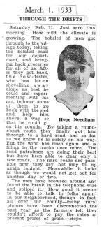 Clipping from 3/1/1933