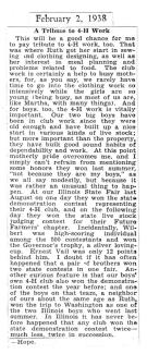 Clipping from 2/2/1938
