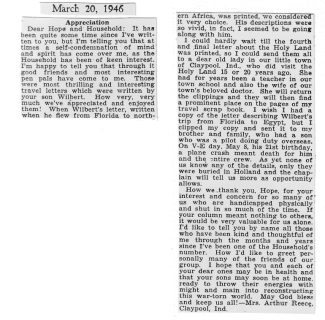 Clipping from 3/20/1946