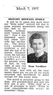 Clipping from 3/7/1951